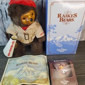 Robert Raikes Bears - Movie Play Director Cecil 14" Wood Face - Original Box COA